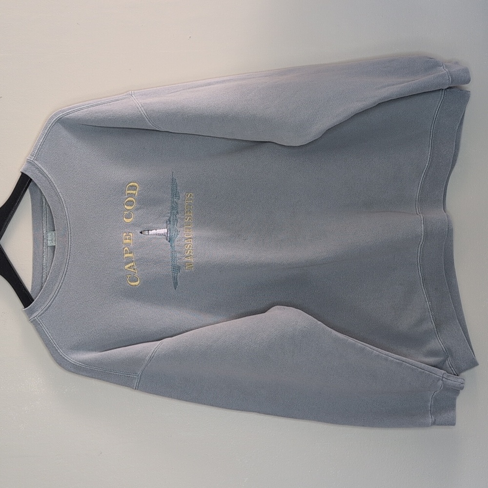 Vintage Cape Cod Embroidered Lighthouse Crew  Neck Sweatshirt